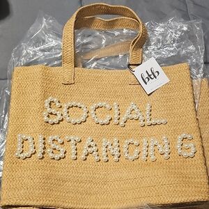 NWT Tan Woven Tote Bag